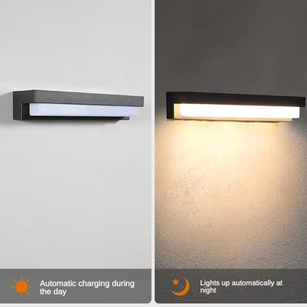 Lumière Murale Solaire à Détection de Mouvement pour Extérieur | Fixture de Jardin en Bronze Noir Durable