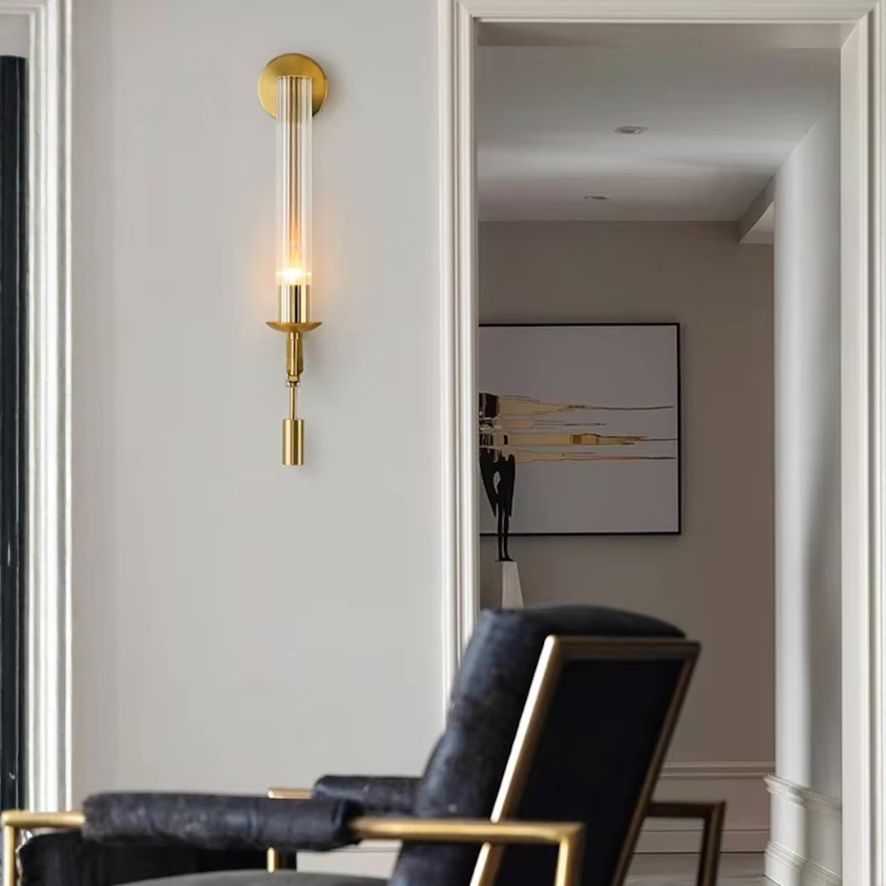 Applique Murale Moderne Clarion - Éclairage Élégant en Verre Flûté et Fer