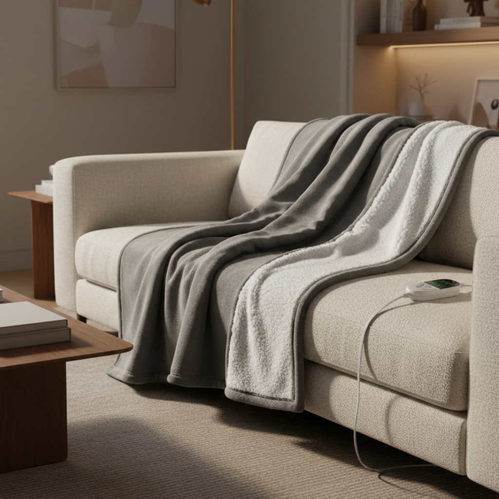CozyFleece - Couverture Chauffante Électrique avec 6 Réglages de Température