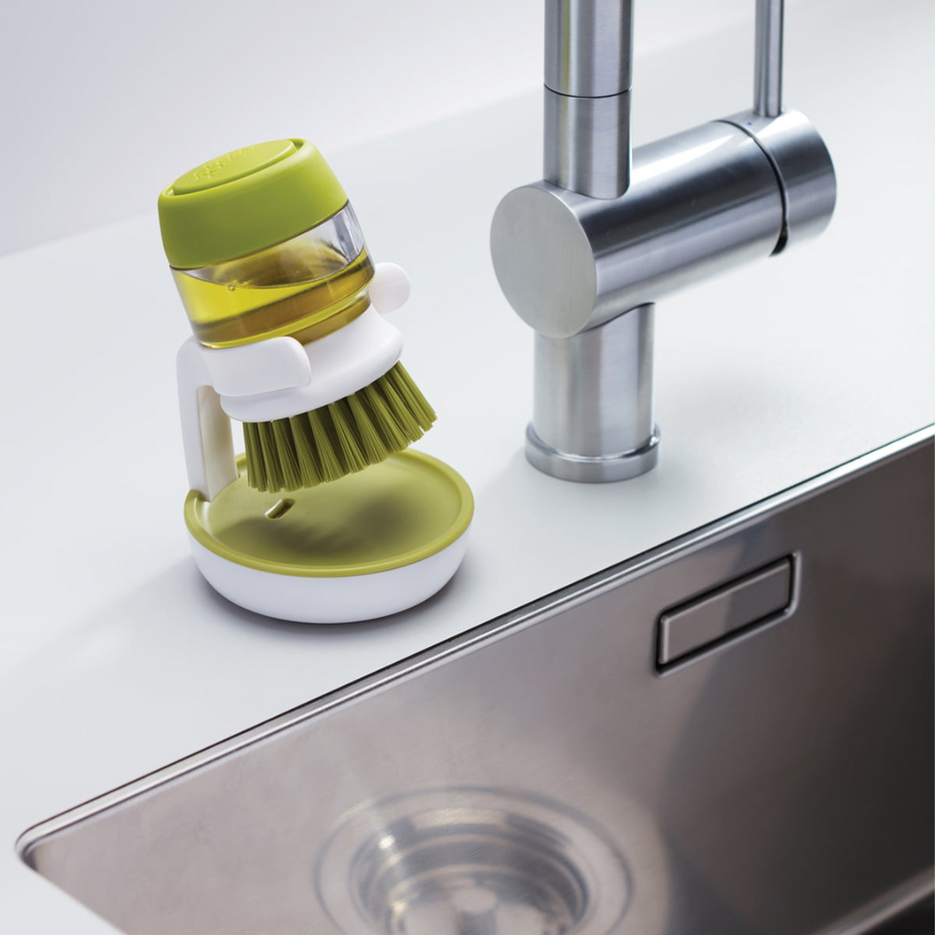 PanScrub - Brosse à vaisselle avec distributeur de liquide vaisselle