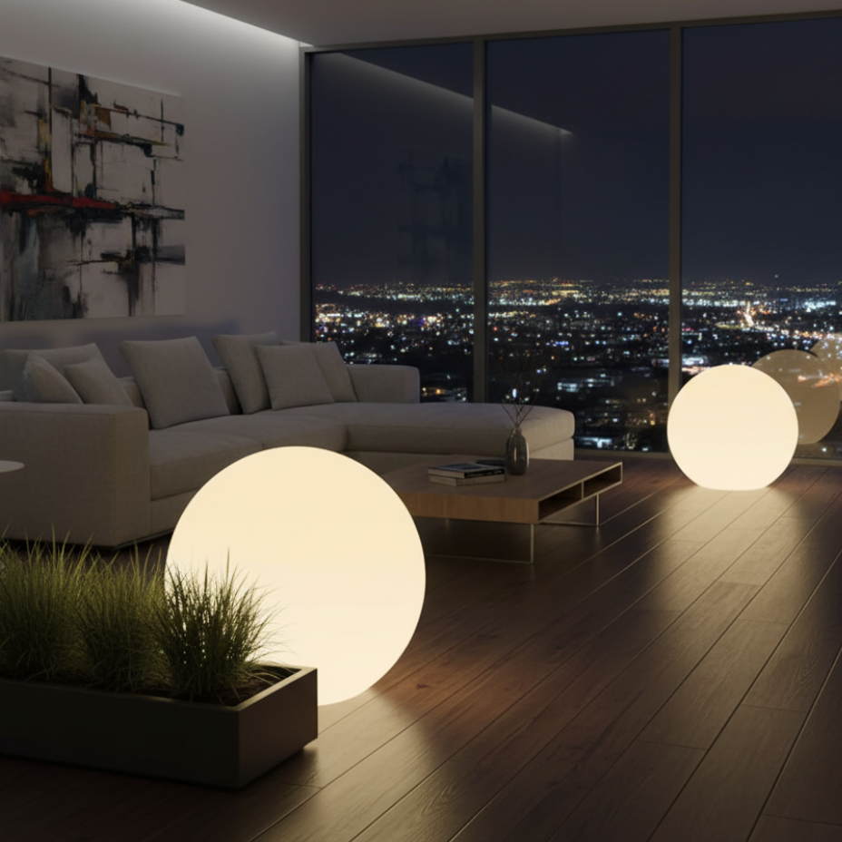SphereGlow | Lampe à Boule Moderne Écologique et Stylée avec 16 Options de Couleurs