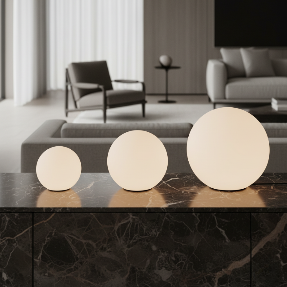 SphereGlow | Lampe à Boule Moderne Écologique et Stylée avec 16 Options de Couleurs