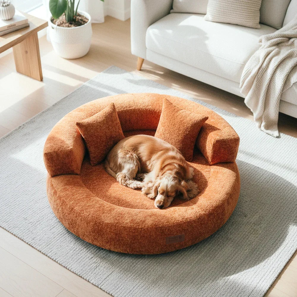 DREAMTAIL – Lit pour animaux en forme de donut avec coussin pour un confort quotidien