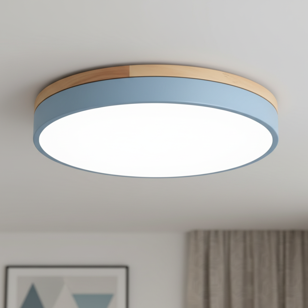 Lumière de plafond encastrée Horizon - Design moderne ultra-fin avec accent en bois