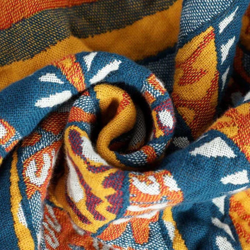 Couverture Réversible en Coton Golden Lotus Comfort