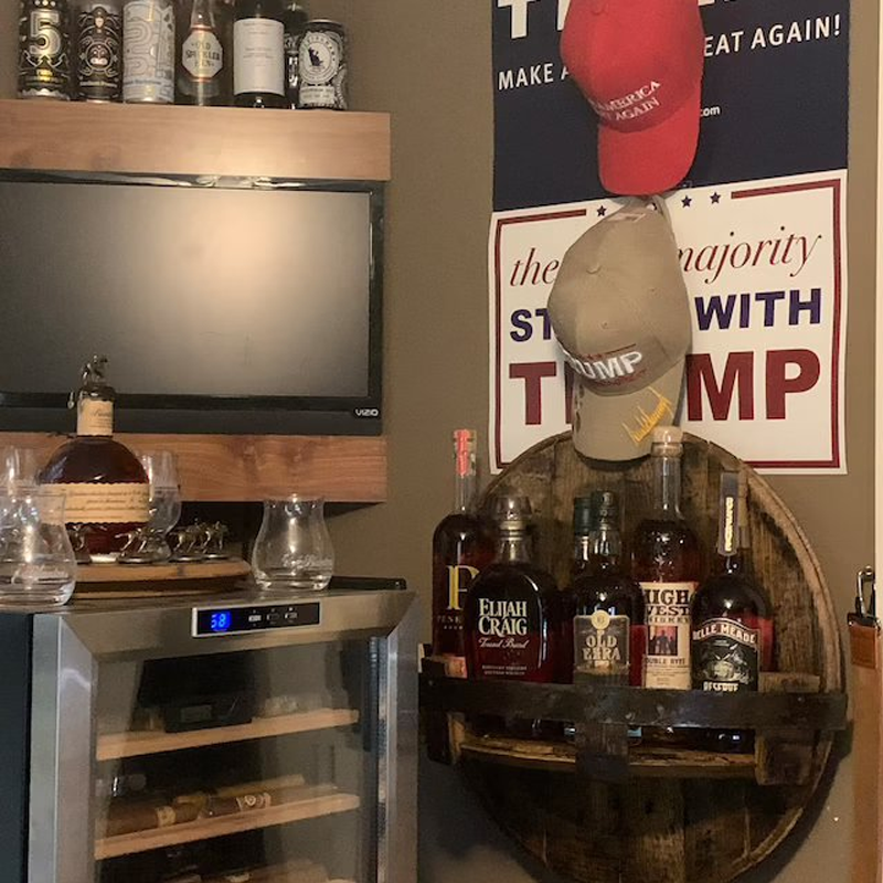 Sandsberg | Étagère Murale en Fût de Whisky | Design Rustique en Bois Massif | Rond