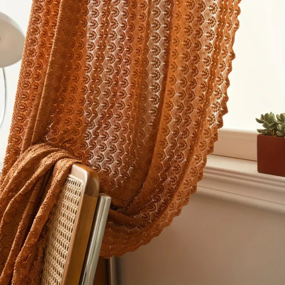 Rideau en Crochet Boho Amber Glow