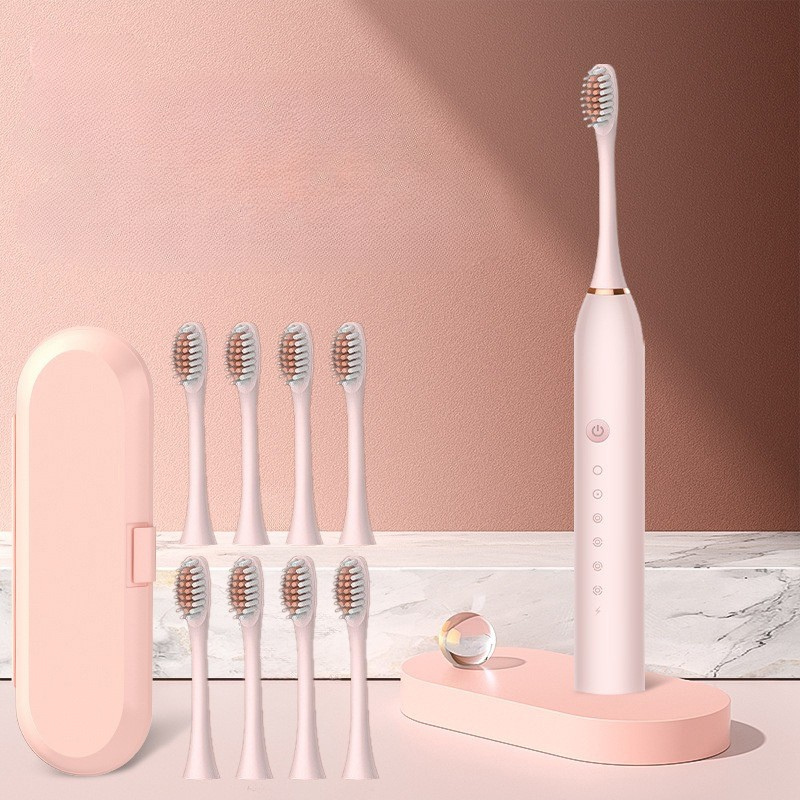 Brosse à dents Sonic Zahnoa | Nettoyage par ultrasons | Silencieuse & Rechargeable | 8 brosses de rechange