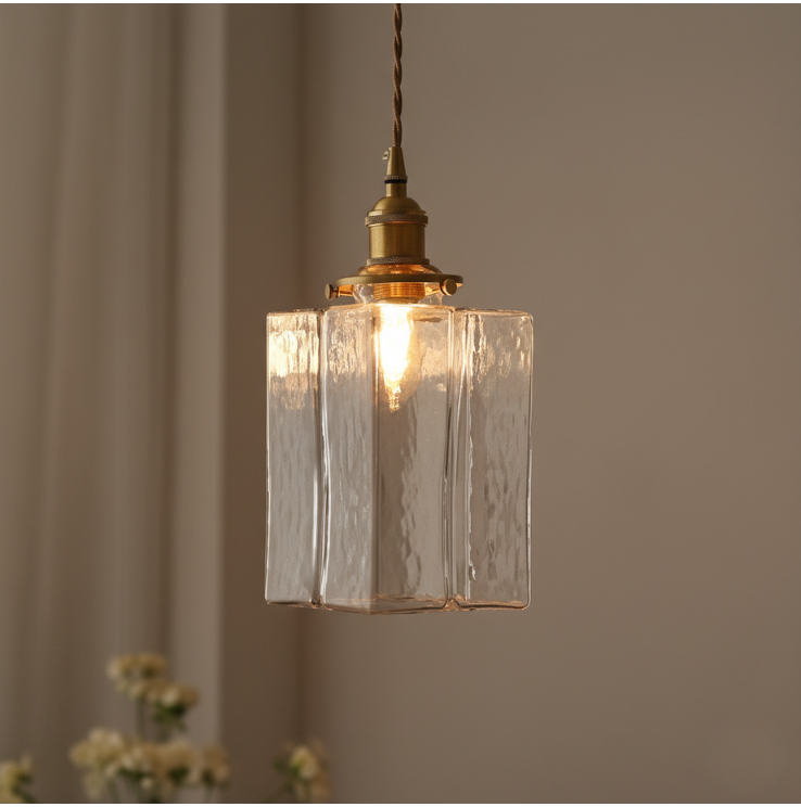 Collection Savoy | Suspension en Verre avec Finition Texturée, Style Vintage pour Éclairage de Cuisine