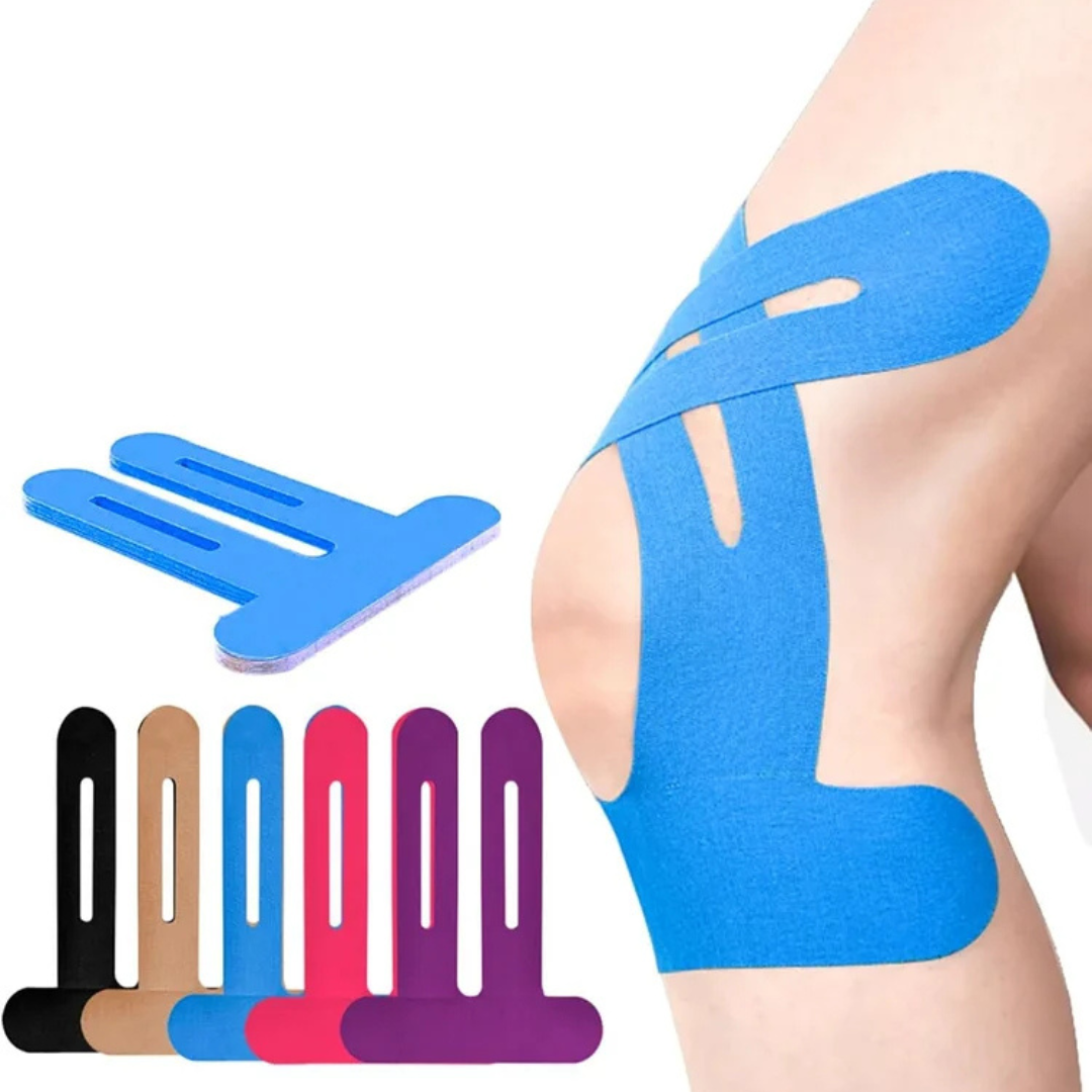 Kinesiology Knie Tape | Pré-découpé & Élastique | Coton, Respirant & Imperméable