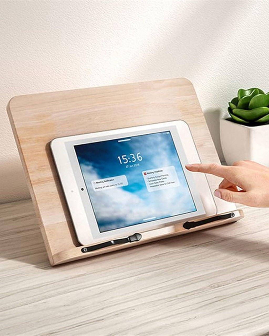 Support de livre et de tablette en bois réglable