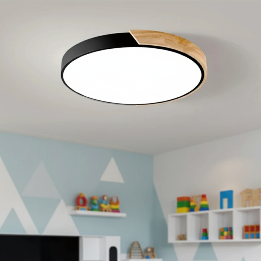 Lumière de plafond encastrée en bois Splice - Design moderne Japandi dimmable