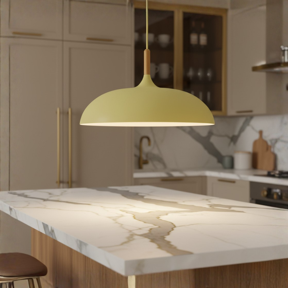 Lustre Haft - Éclairage de Cuisine Scandinave avec Bois et Fer