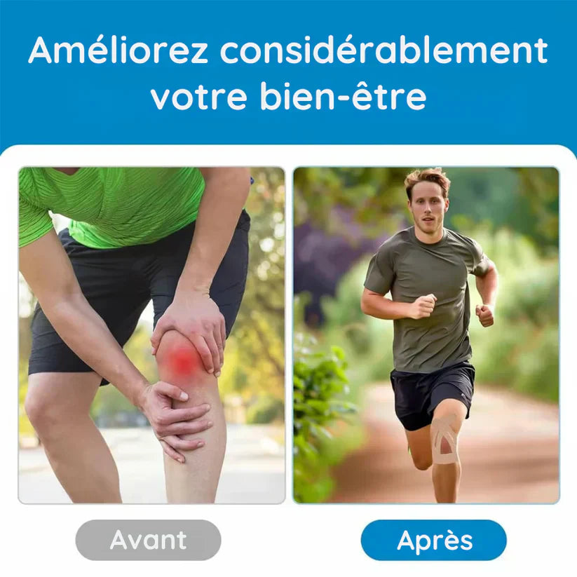 Kinesiology Knie Tape | Pré-découpé & Élastique | Coton, Respirant & Imperméable