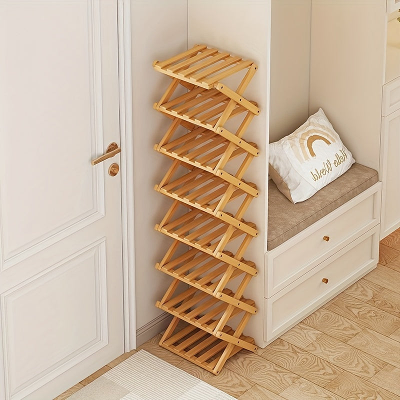 Étagère à Chaussures en Bambou Intelligent – Compacte et Pratique pour Chaque Entrée