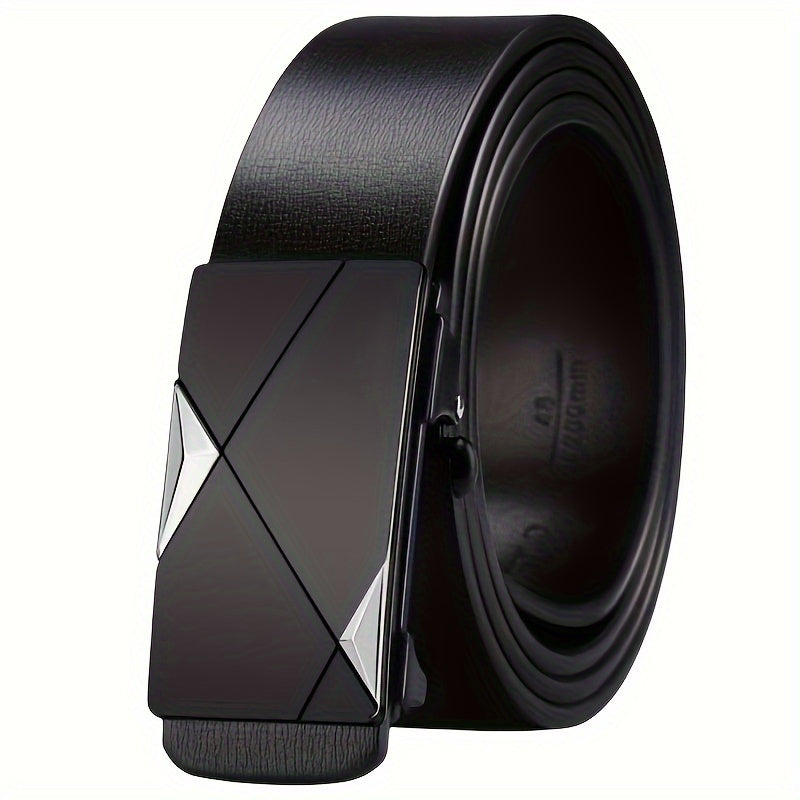 Skanto | Ceinture en cuir véritable pour homme avec boucle automatique – Ceinture classique ajustable pour les grandes occasions