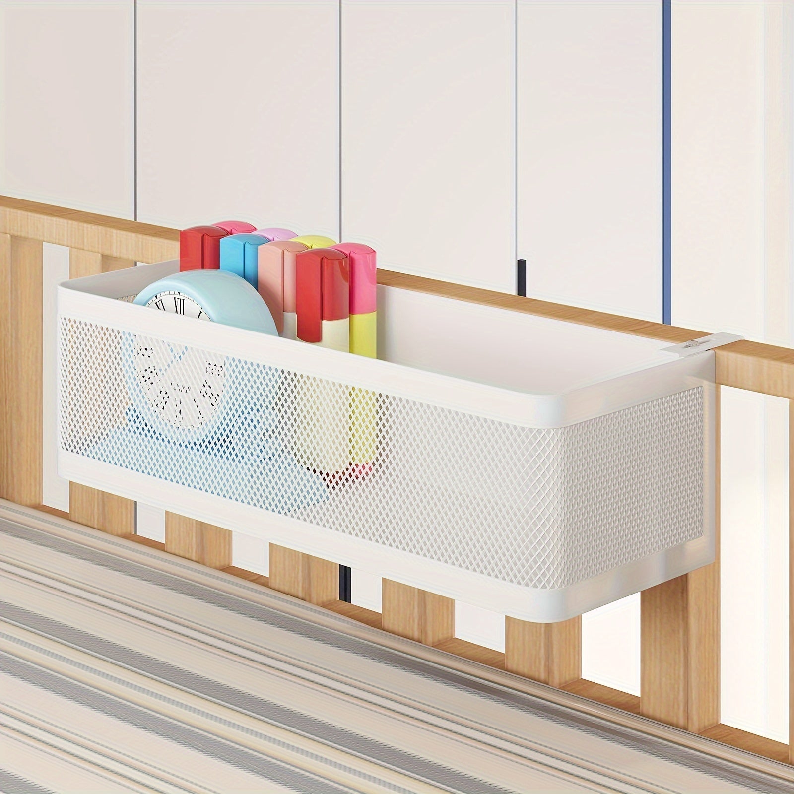 Panier de Rangement Métallique Réglable avec Crochets - Solution Pratique pour l'Organisation