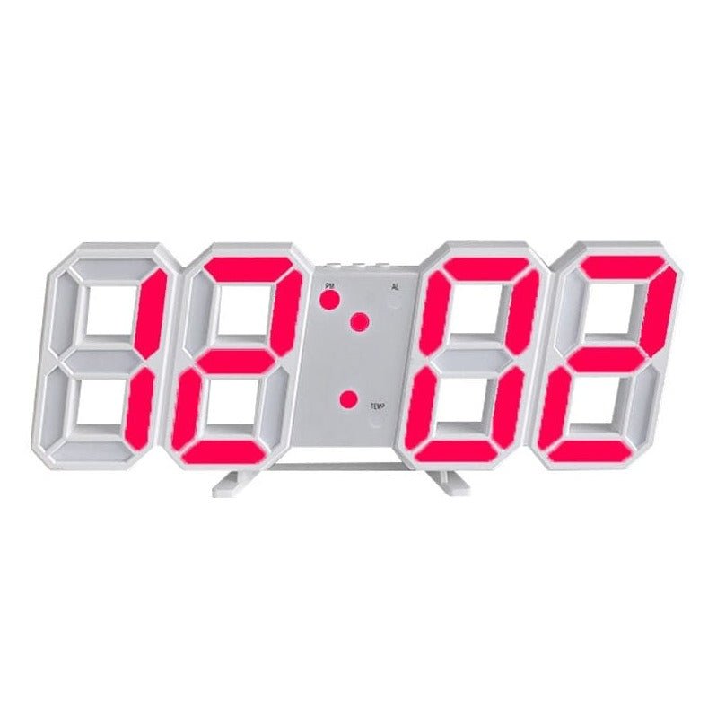 Horloge murale LED 3D numérique – Design moderne avec fonction de variation de luminosité et visibilité optimale
