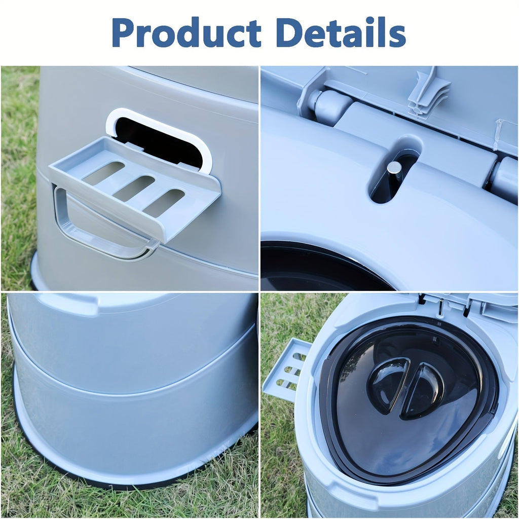Toilettes Portables Grises en PVC - Confortables et Pratiques pour le Camping et les Situations d'Urgence