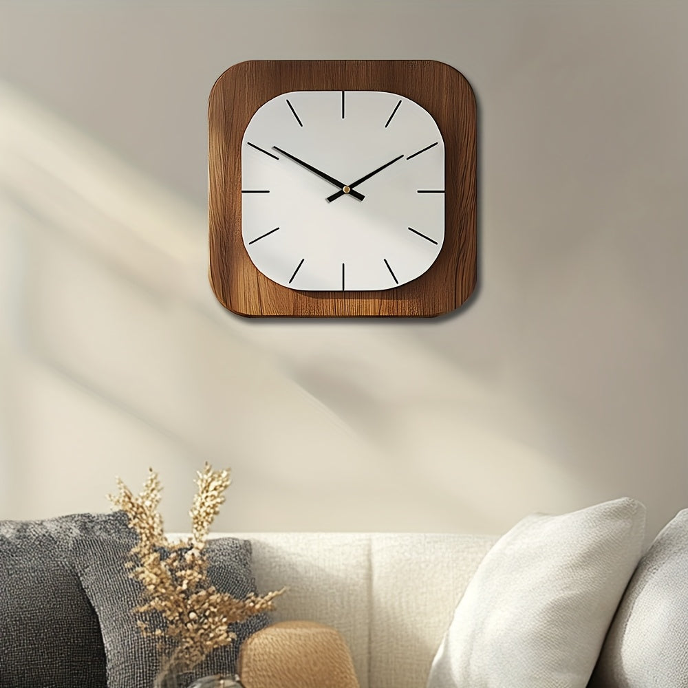 ART SQUAREWOOD – Horloge Murale en Bois Décorative