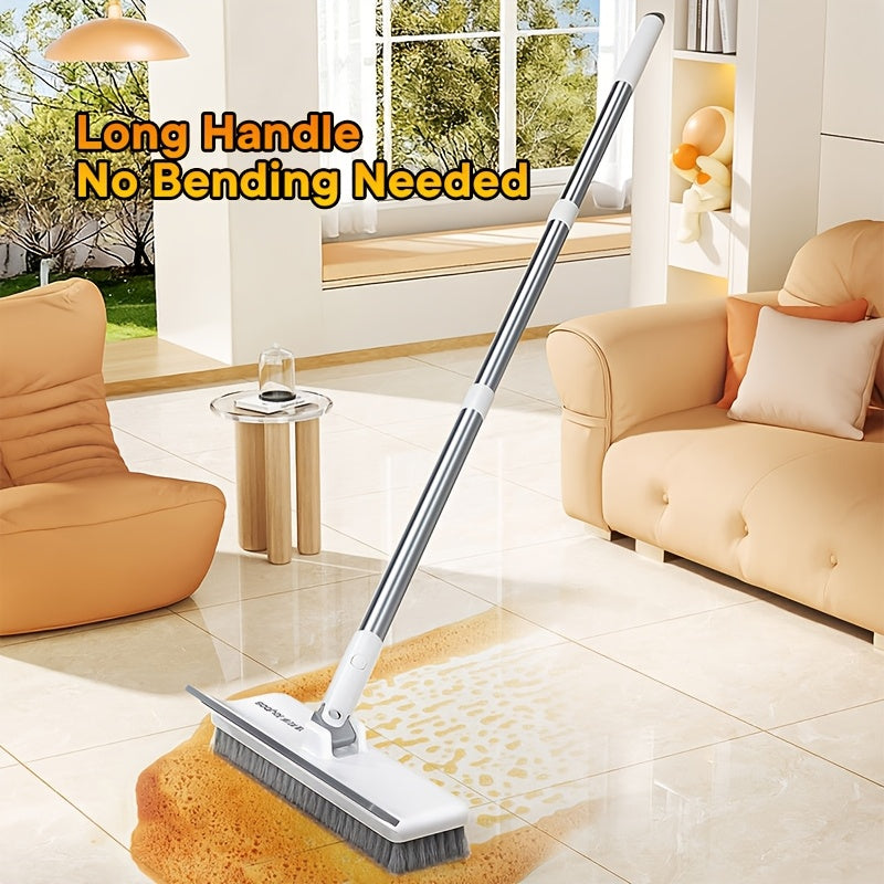 SCRUBFORCE - Brosse de sol rotative avec long manche et bord grattoir