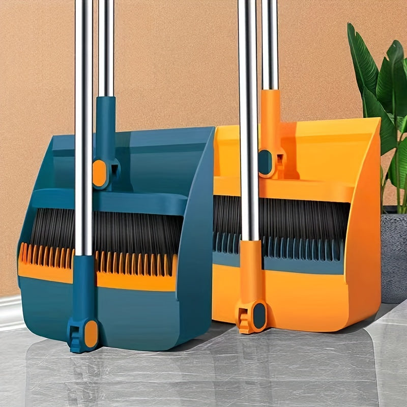 CLEANSWEEP PRO – Ensemble de balai et pelle à poussière avec manche long rotatif et dents de peigne intégrées