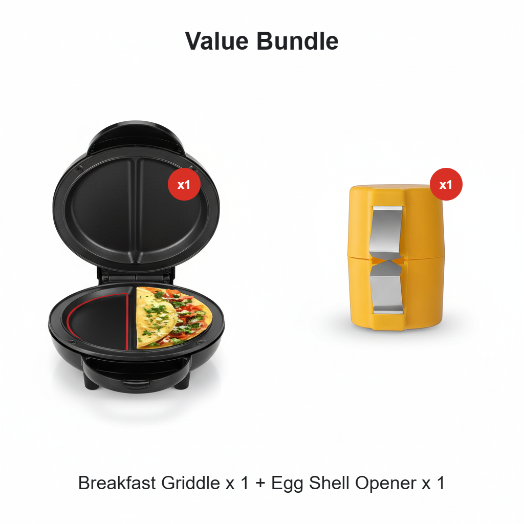 DualCook™ – Appareil de petit-déjeuner à double face pour des matins sans effort, rapides et sans stress [50 % de réduction]