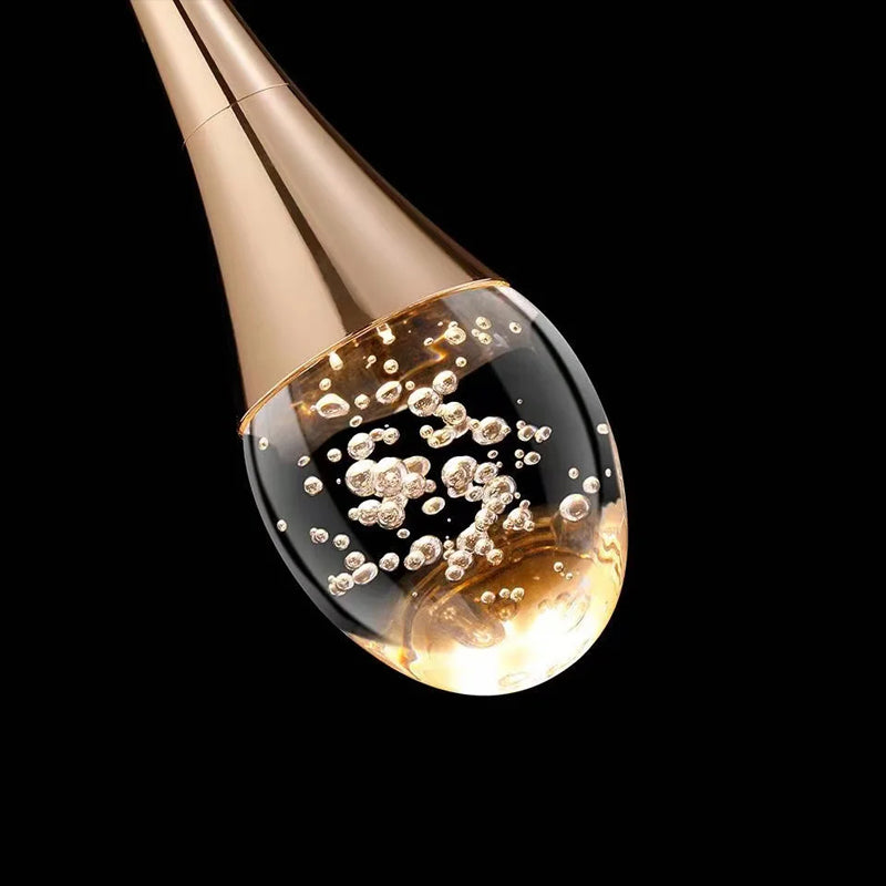 Suspension en verre avec lumière chaude - Vetra