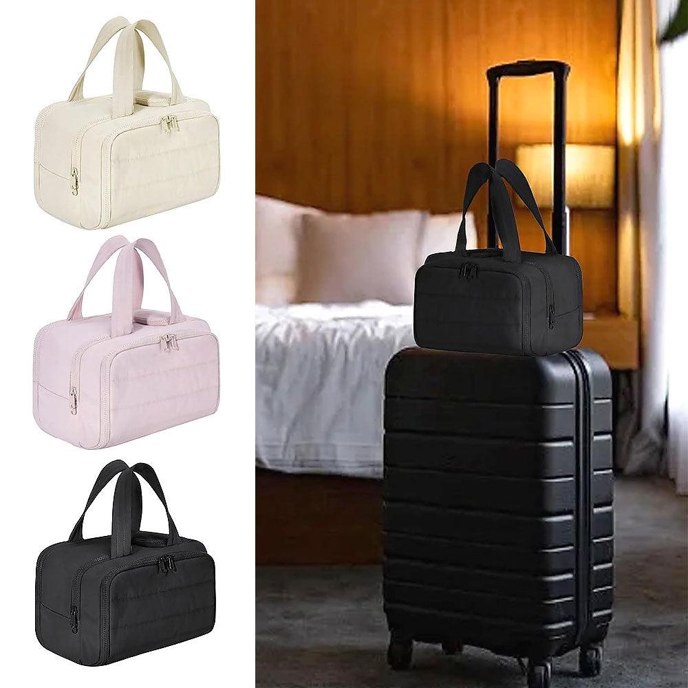 Skanto | Trousse de Toilette Puffy 4-en-1 pour Femmes – Grand Organisateur de Voyage pour Maquillage et Soins de la Peau