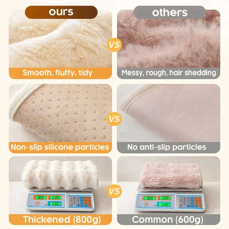 Housse de canapé en peluche | Antidérapante | Design en fourrure de lapin épaisse | Lavable & Douce
