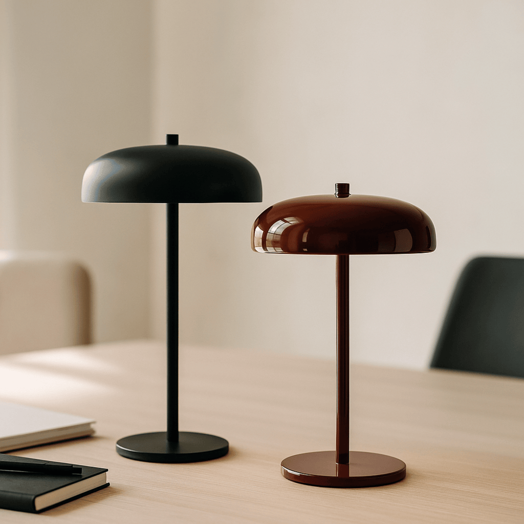 Lampe de table avec abat-jour en dôme et base ronde