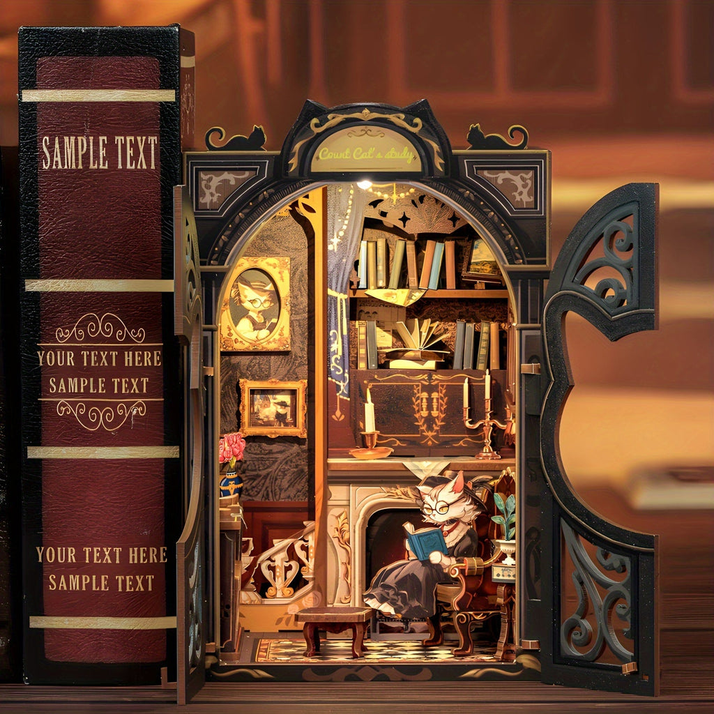 DIY Miniature Hiboux Librairie – Kit en Bois 3D avec Éclairage pour Décoration Créative