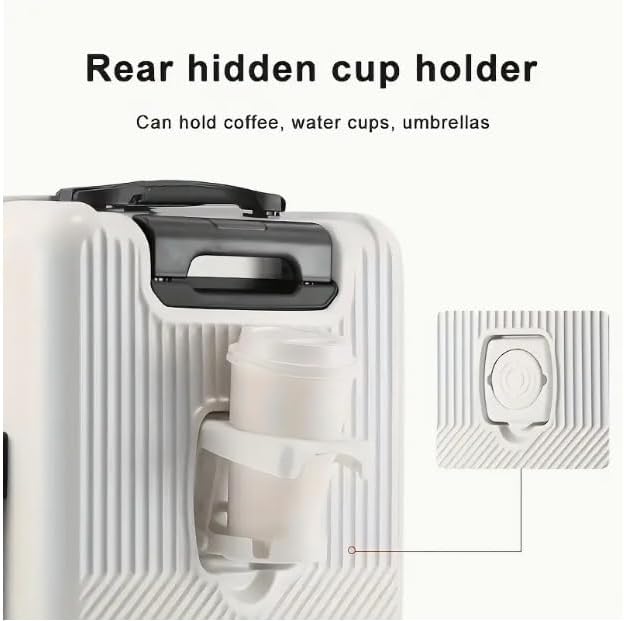 Valise rigide de cabine avec porte-gobelet, port USB et verrou TSA