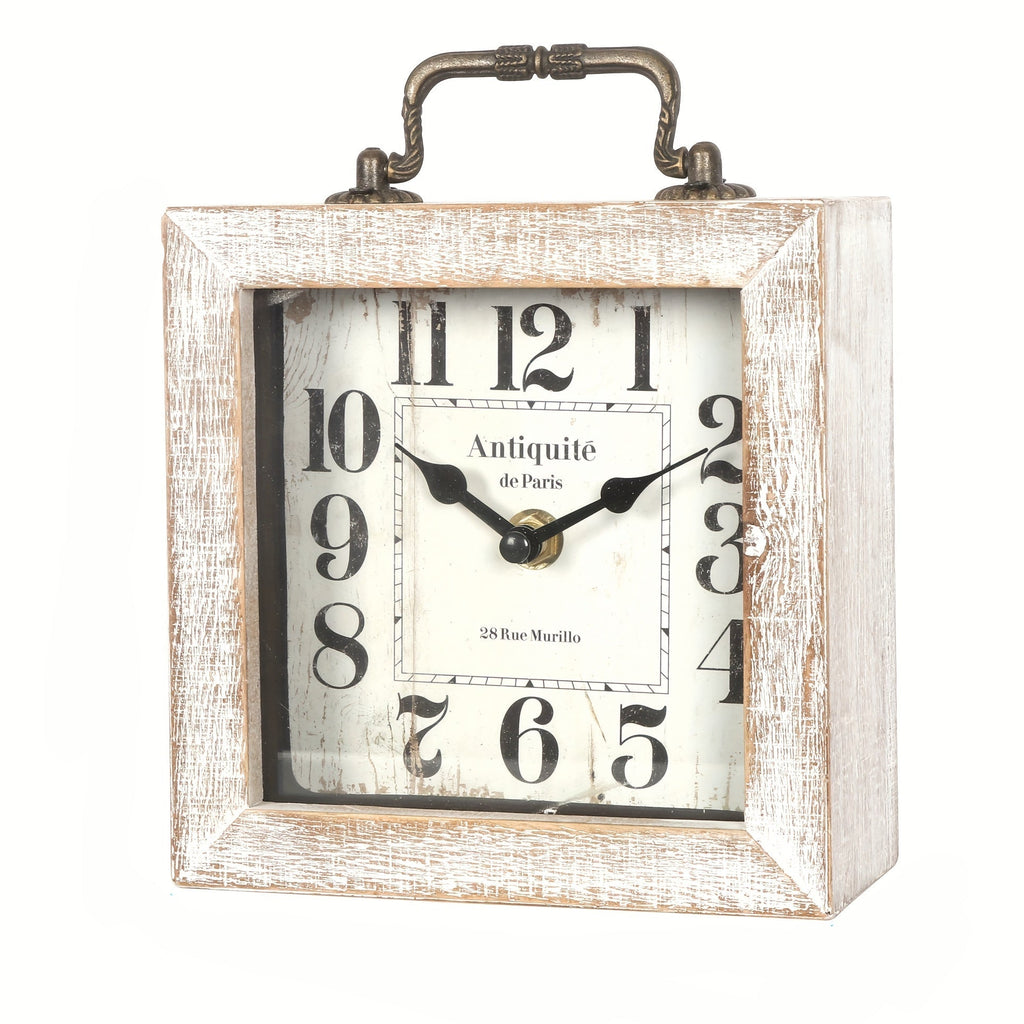 CABINCO - Horloge en Bois Rustique avec Couvercle en Verre pour Décoration Intérieure