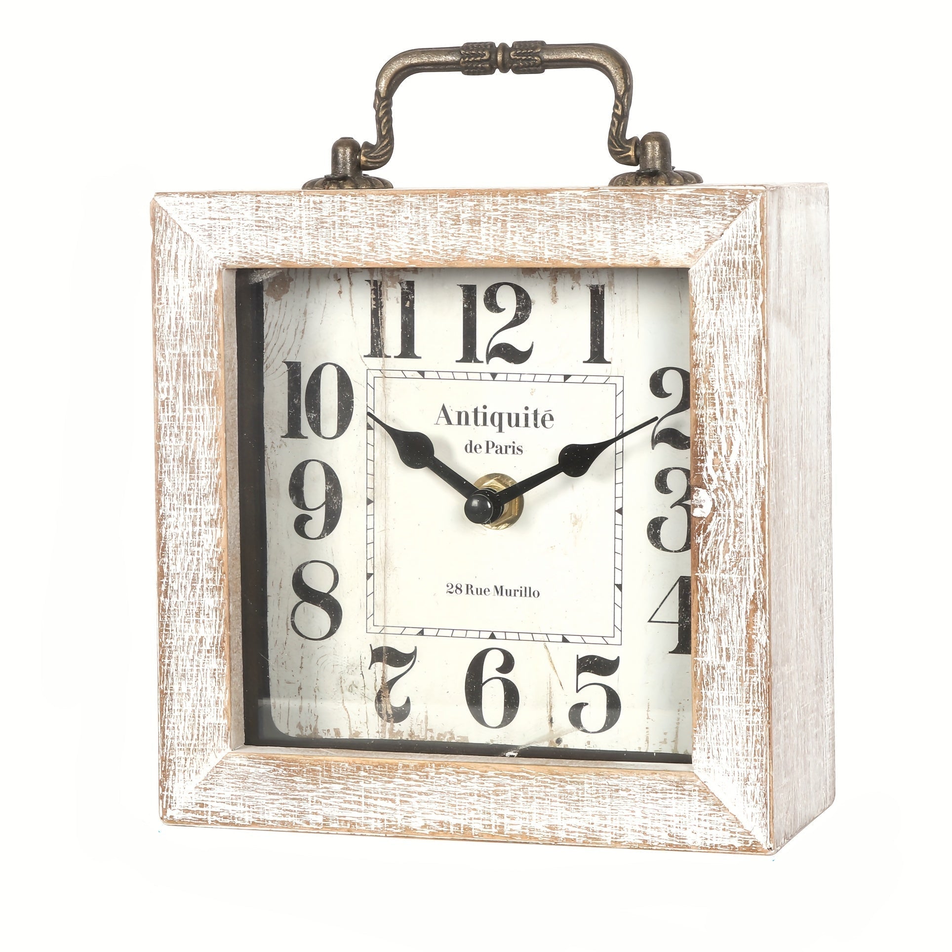 CABINCO - Horloge en Bois Rustique avec Couvercle en Verre pour Décoration Intérieure