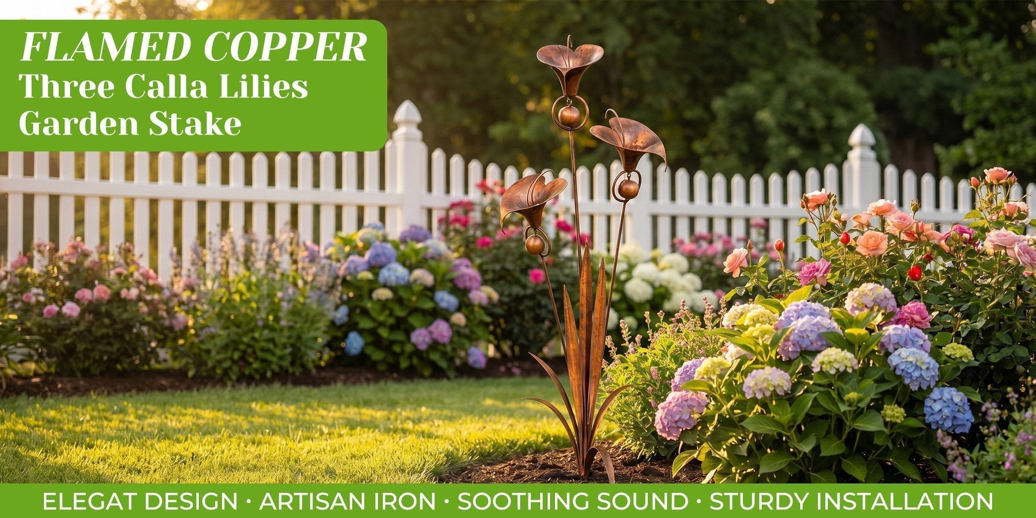 Décoration de jardin en fer avec carillon éolien