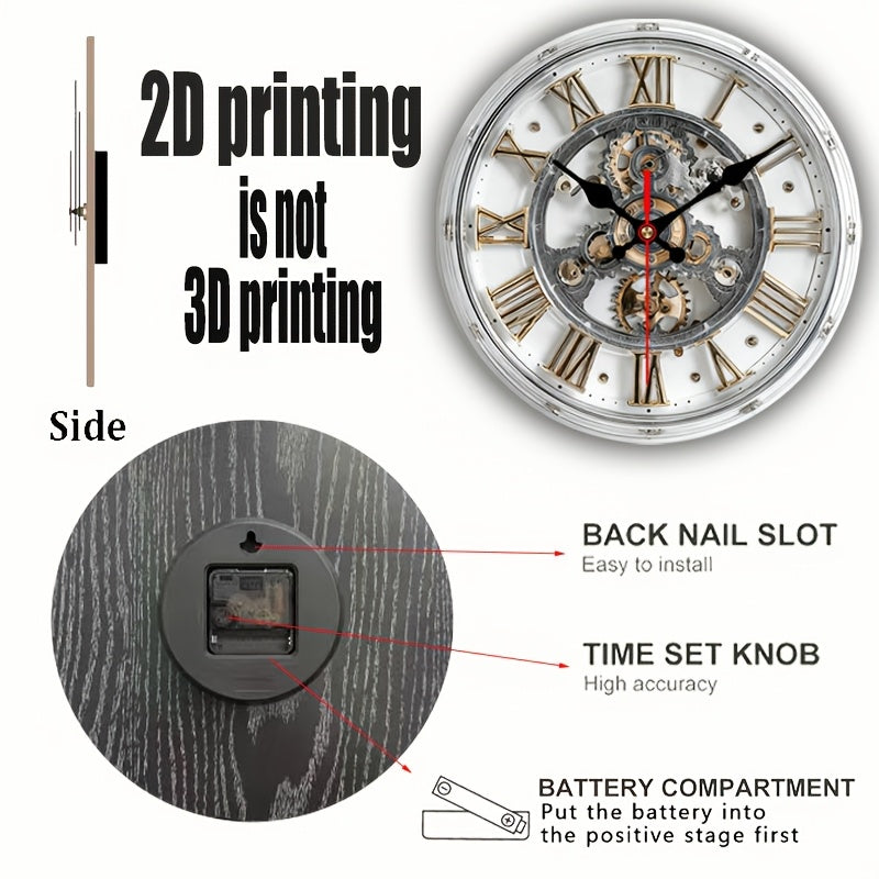 HORLOGE GEARWOOD – Horloge murale mécanique vintage 2D