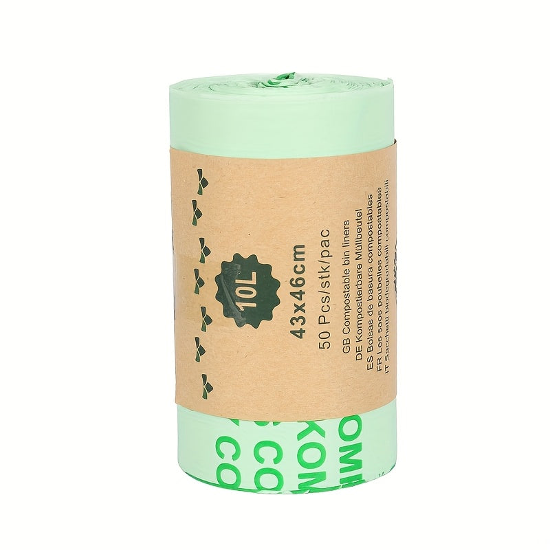 ECOBINZ - Sacs à déchets alimentaires compostables extra épais 6L/8L/10L/30L 3 Gallons, rouleau de 50/25 pièces