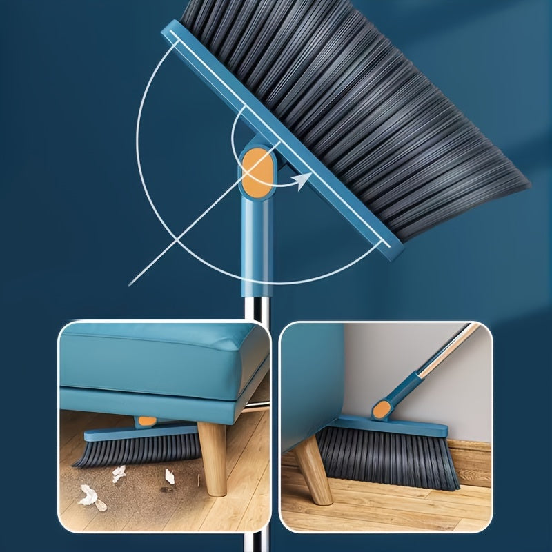 CLEANSWEEP PRO – Ensemble de balai et pelle à poussière avec manche long rotatif et dents de peigne intégrées