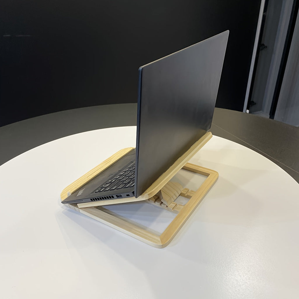 WOODIFY - Support en bois ajustable pour ordinateur portable de 11 pouces, accessoire de bureau pliable