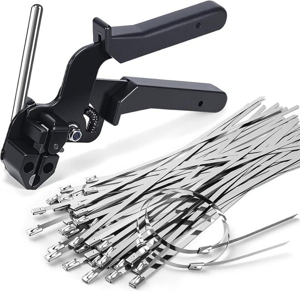 Pistolet à serre-câbles en acier inoxydable avec fixations métalliques