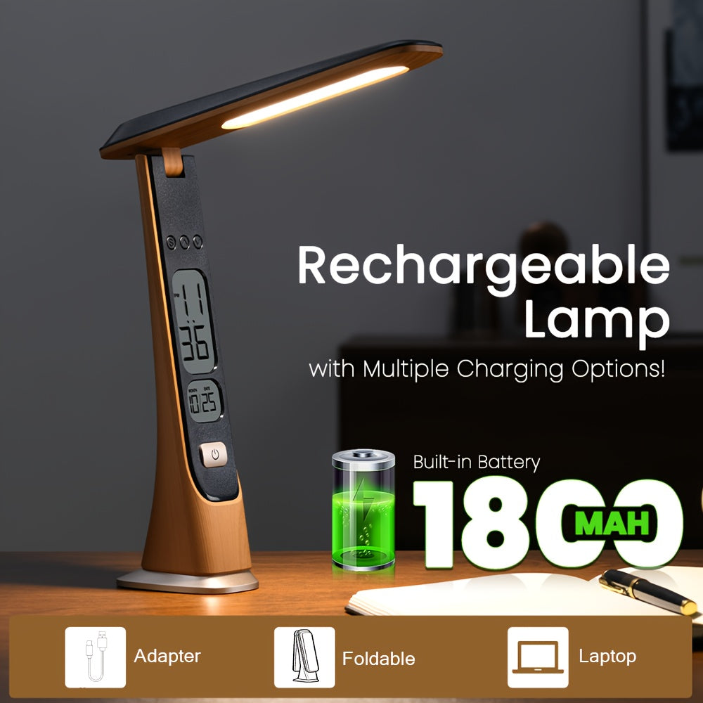FLEXILUX – Lampe de Bureau LED Portable Pliable avec Affichage de l'Heure