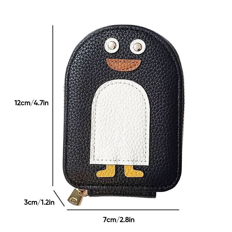 Porte-cartes - motif pingouin compact et durable
