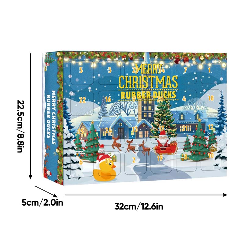 24 Pcs Calendrier de l'Avent Canards en Caoutchouc de Noël