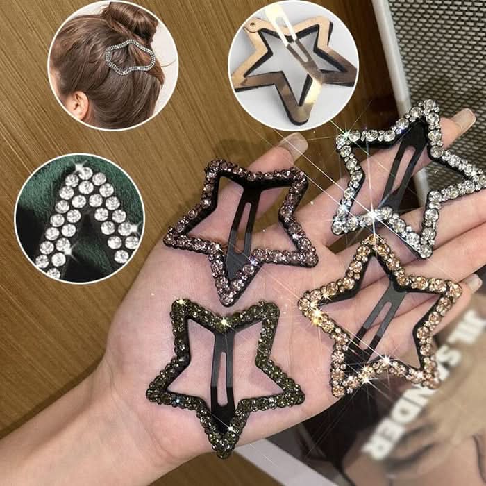 Élégants et brillants clips à cheveux (x4)