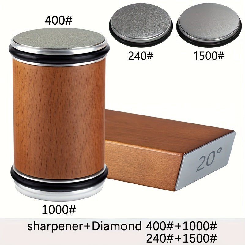 Set de pierre à aiguiser EdgeCraft DuoSharp | Pierre diamantée avec support magnétique | Angles d'affûtage de 15° et 20° | Bois et métal