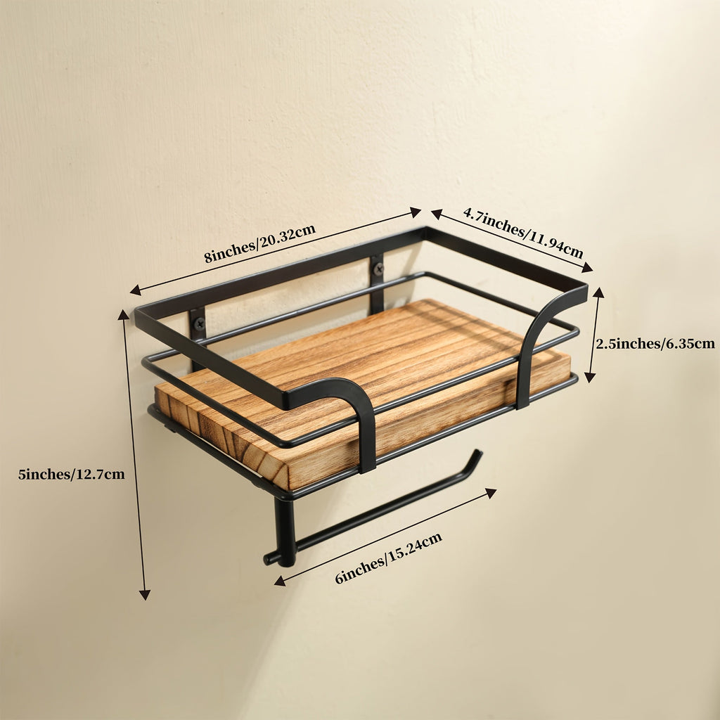 Étagère à serviettes murale en métal – rangement pour la salle de bain