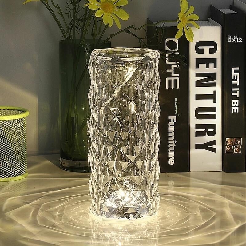 DiamondDazzle™ - Lampe de table en cristal diamant avec 16 couleurs de rayons de rose