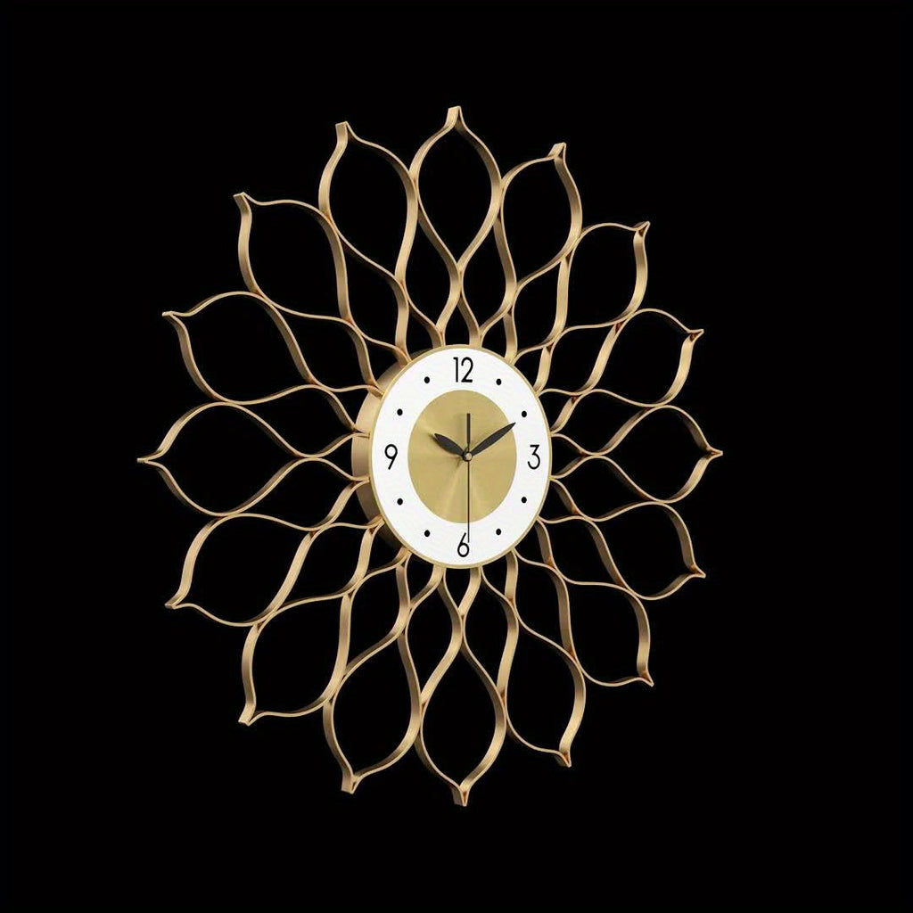 AURÉLIX – Horloge Murale de Luxe en Métal Doré