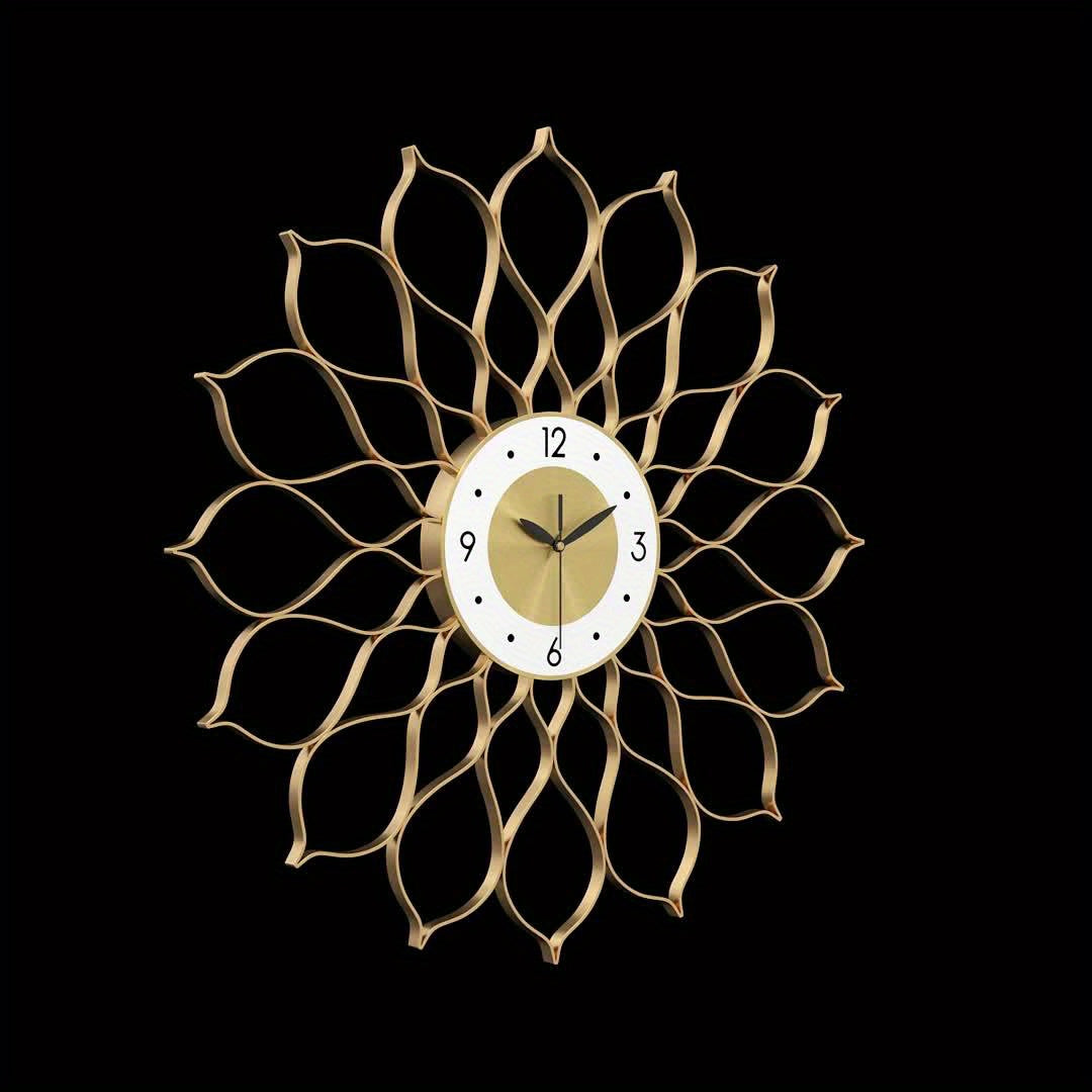 AURÉLIX – Horloge Murale de Luxe en Métal Doré